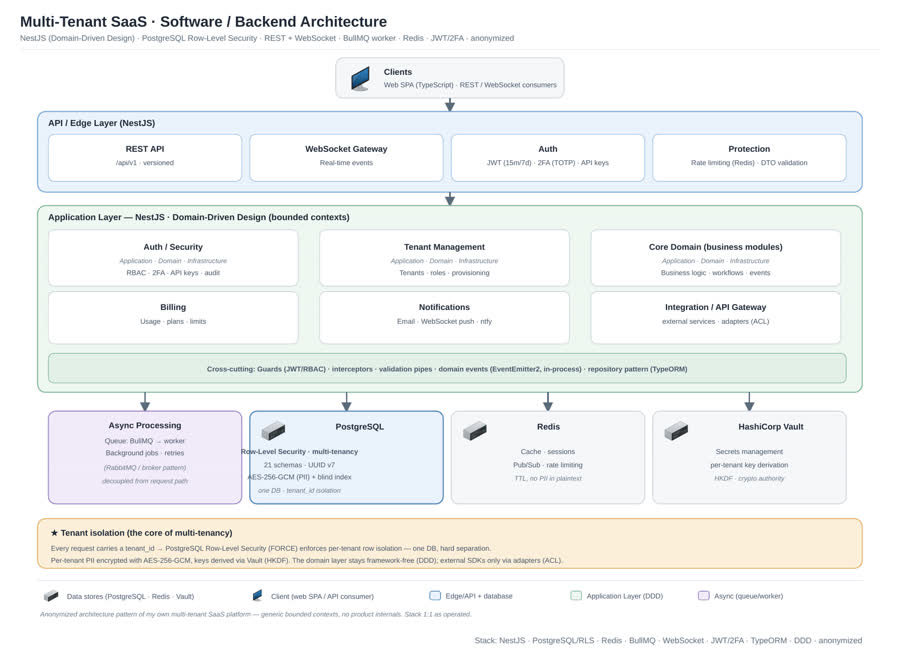 SaaS backend architecture diagram
